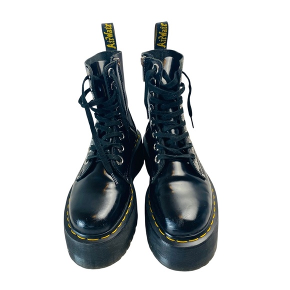 DR MARTENS Jadon Max Boot Women's Platform Black Buttero Size 7 - Picture 3 of 11